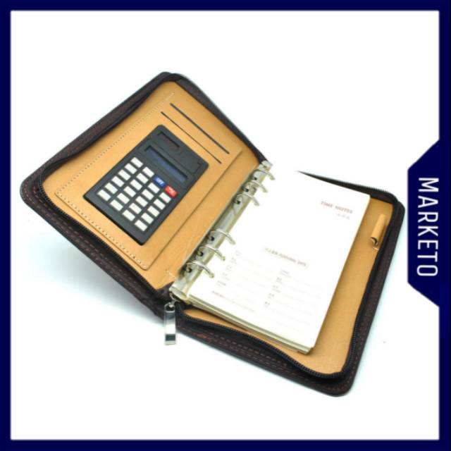 

Buku Catatan Binder Note Cover Kulit with Kalkulator - Y8302