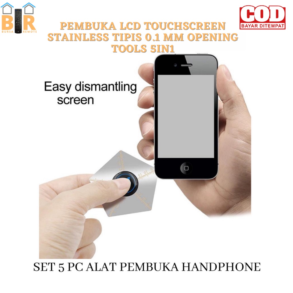 Pembuka LCD TOUCHSCREEN STAINLESS TIPIS 0.1 MM OPENING TOOLS 5IN1