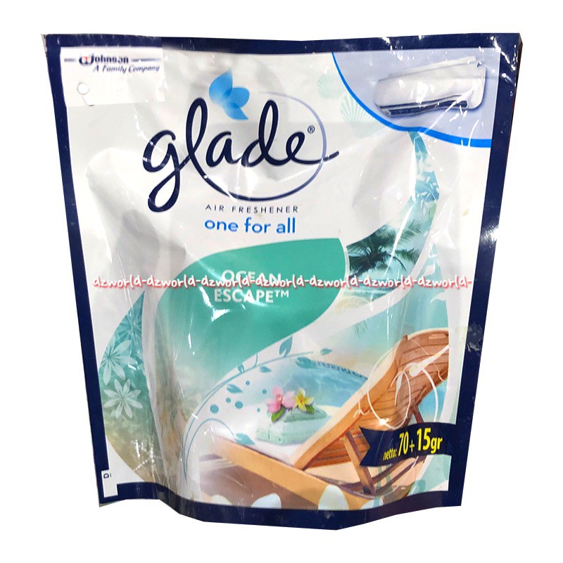 Glade Air Freshener Lemon Squash 70gr Pewangi Ruangan Gantung Wangi Orange Peach Ocean Fresh Flowers Glad One For All