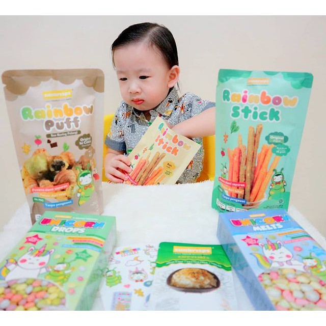 SUNKRISPS RAINBOW STICK 50GR SNACK SEHAT BAYI | CEMILAN KUE SUS KERING ORIGINAL KEJU