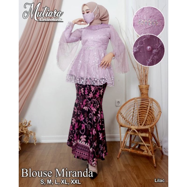 Permata Olshop / Blouse Miranda MK / Kebaya Wisuda Modern / Setelan Kebaya Kekinian / Baju Pesta Kondangan / Blouse Kondangan