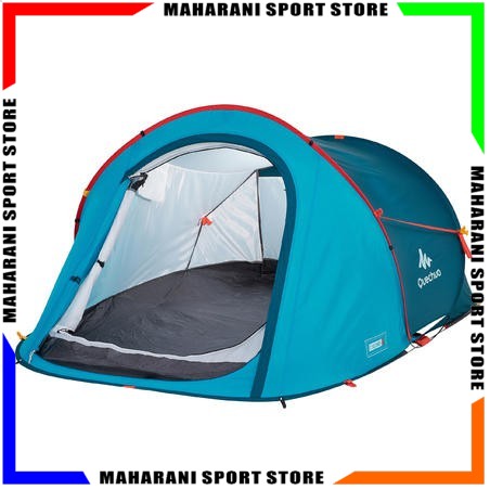 Tenda Camping Anak Quechua 2 Seconds Otomatis Pasang dlm 2 Detik Warna Biru