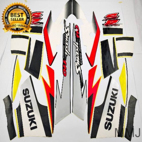 Sticker striping suzuki smash 110 r 2005 2006 hitam kuning