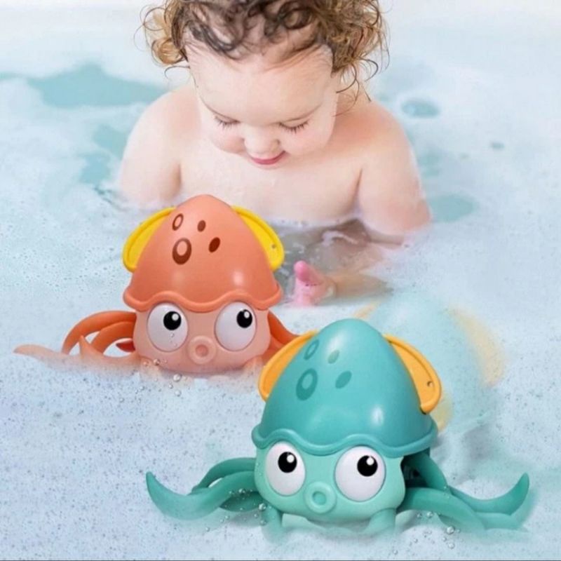 Mainan Mandi Bayi Boneka Octopus Gurita Kepiting Berjalan Renang Terbaru Walking Crab Baby Bath Swim Toys Edukasi