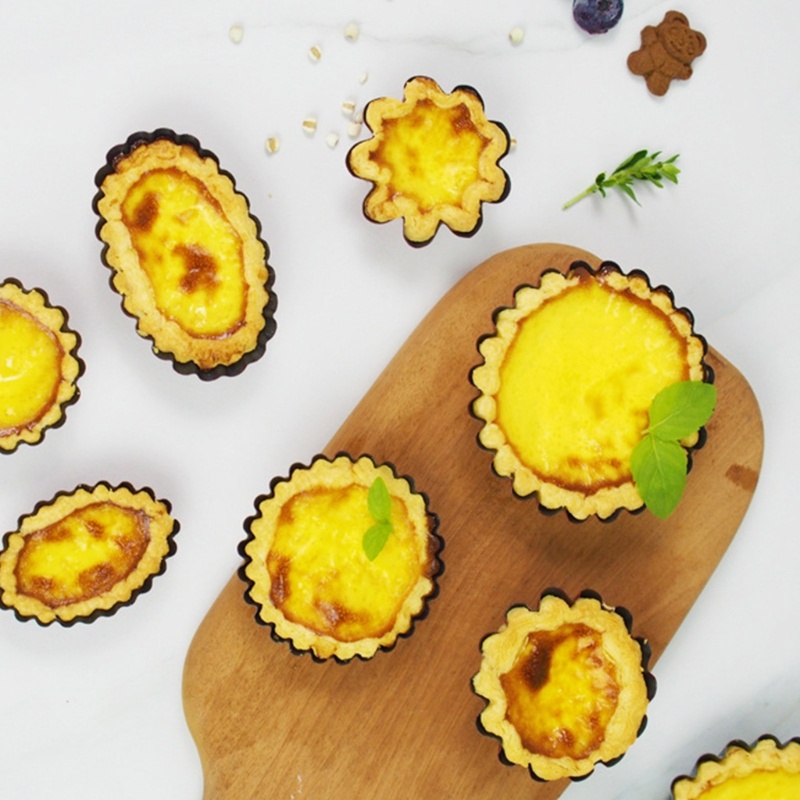 Cetakan Kue Tartlet Telur Desain Galur Bahan Baja Karbon