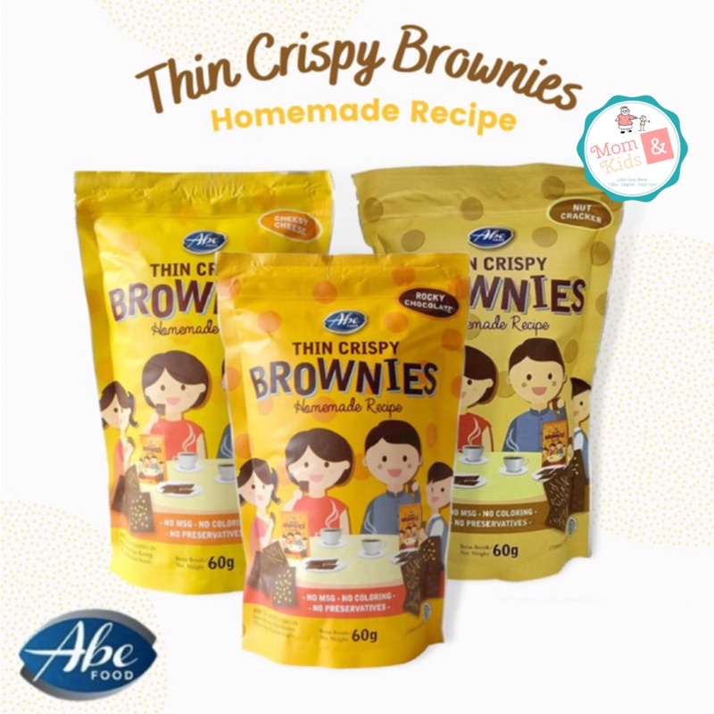 ABE FOOD Thin Crispy Brownies 60gr | Snack Cemilan Sehat Anak Bayi