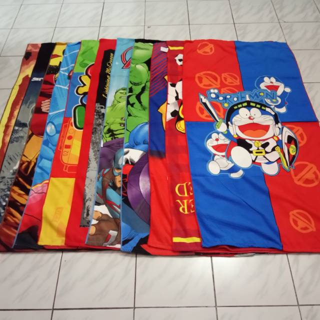 Handuk Karakter Anak Berkualitas Motif Tayo Spiderman Bola Ukuran 70 X 140 CM