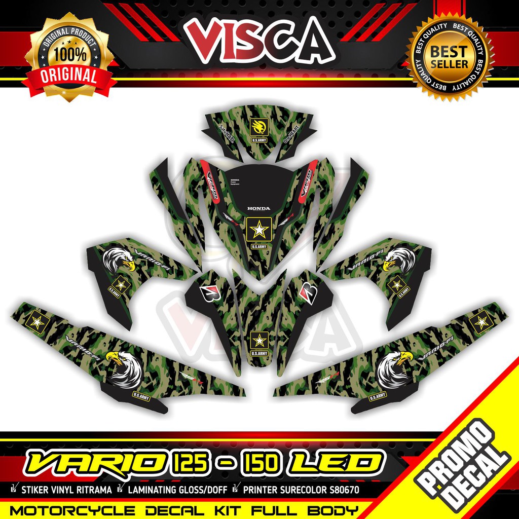 Decal Vario 125 150 Led 2016 - 2017 Full Body Stiker Vario 125 150 Led 2016 - 2017 Full Body Stripin