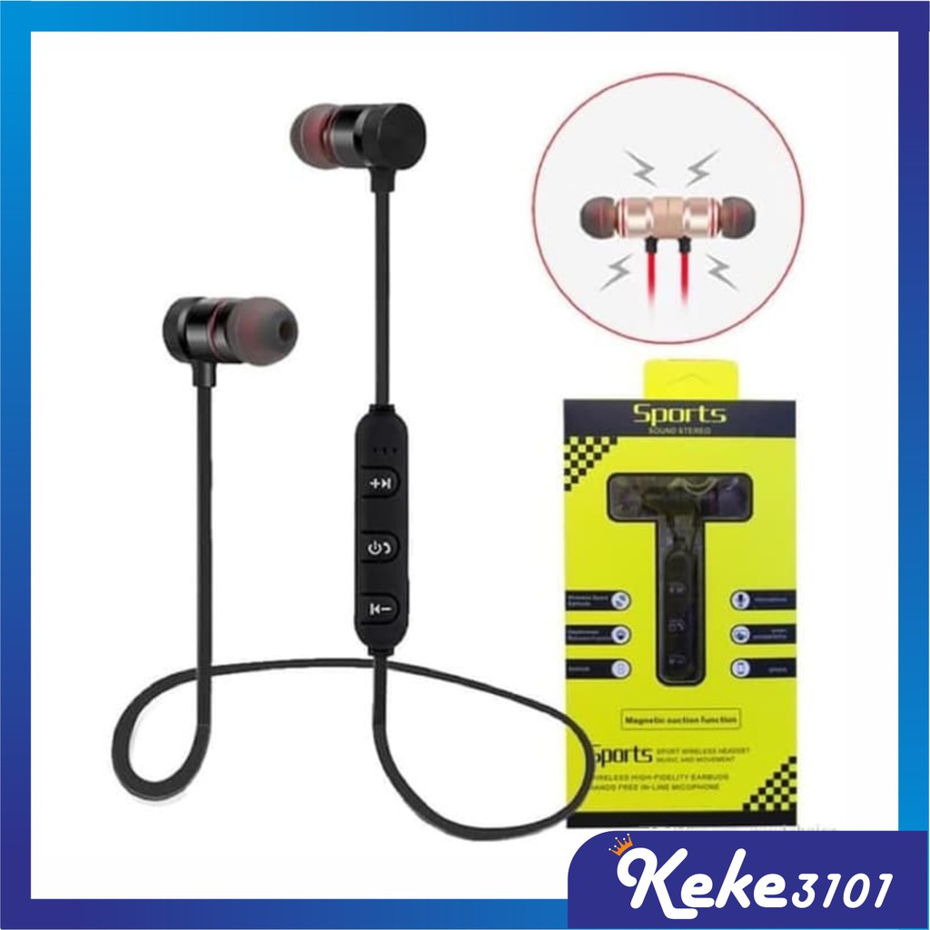 Earphone Headset Bluetooth Magnetic With Mic1