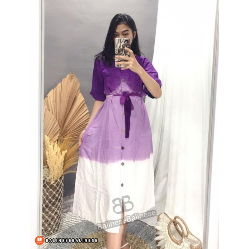 Dress Maxi Panjang Tali Bali Tie Dye Gradasi