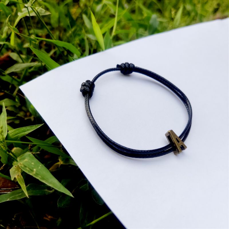 GElALNG TALI HURUF BRONZE / GELANG COUPLE MAGNET BRONZE / GELANG PASANGAN INISIAL NAMA HURUF-1 gelang aja