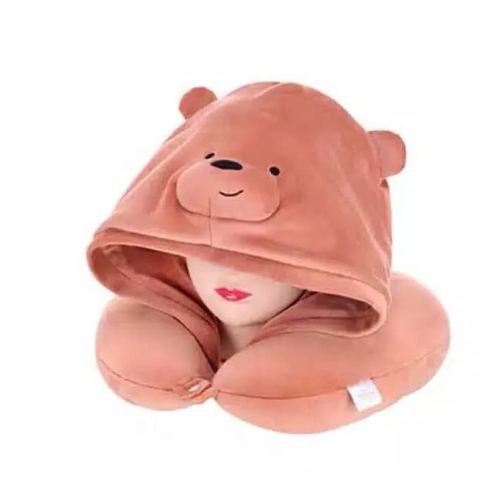  Bantal  Leher  Hoodie karakter We  Bare Bears  by Miniso 
