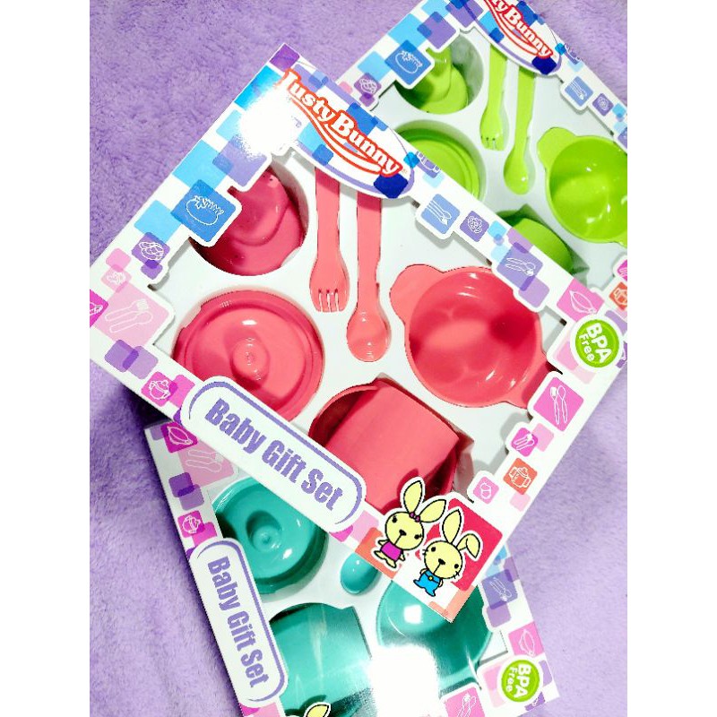 Lusty Bunny Feeding Set LB 1423 Piring/ Set Tempat Makan Bayi (Kemasan Plastik)