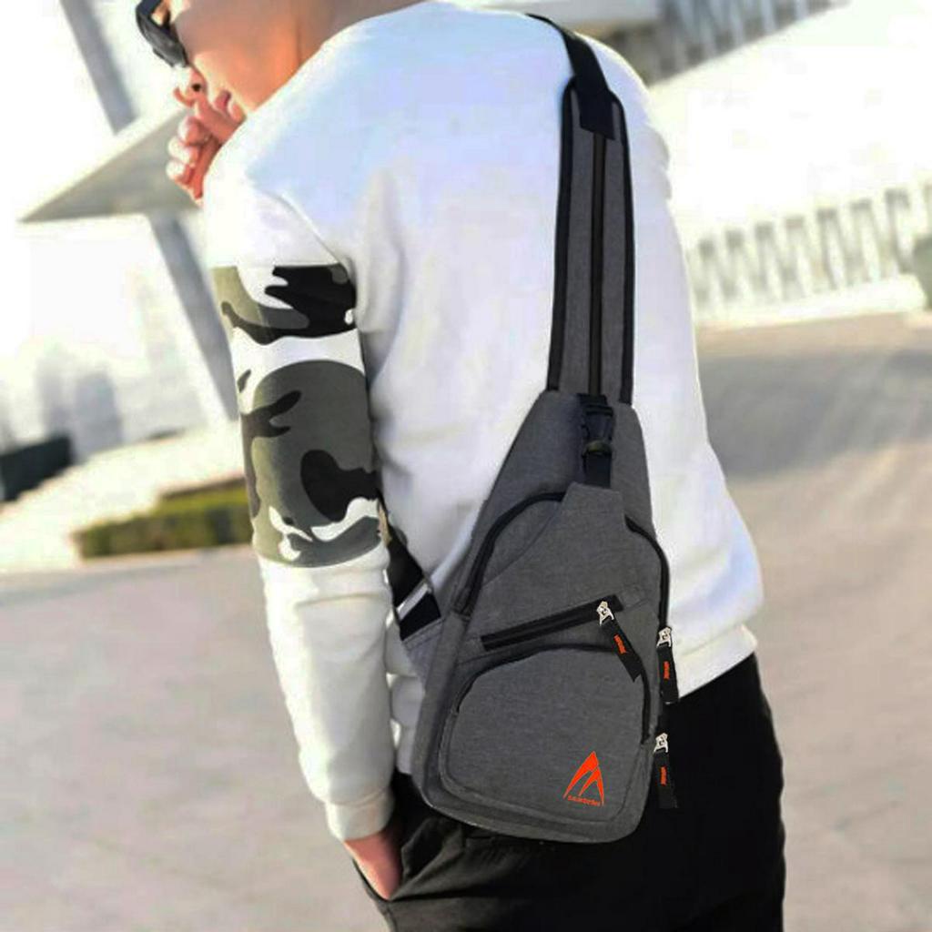 11.11 Shopee Super BIG SALE!! Pixel P001 Tas Selempang Pria Tali Satu Tali Dua SlingBag Handphone Waistbag Model Korea - Grey