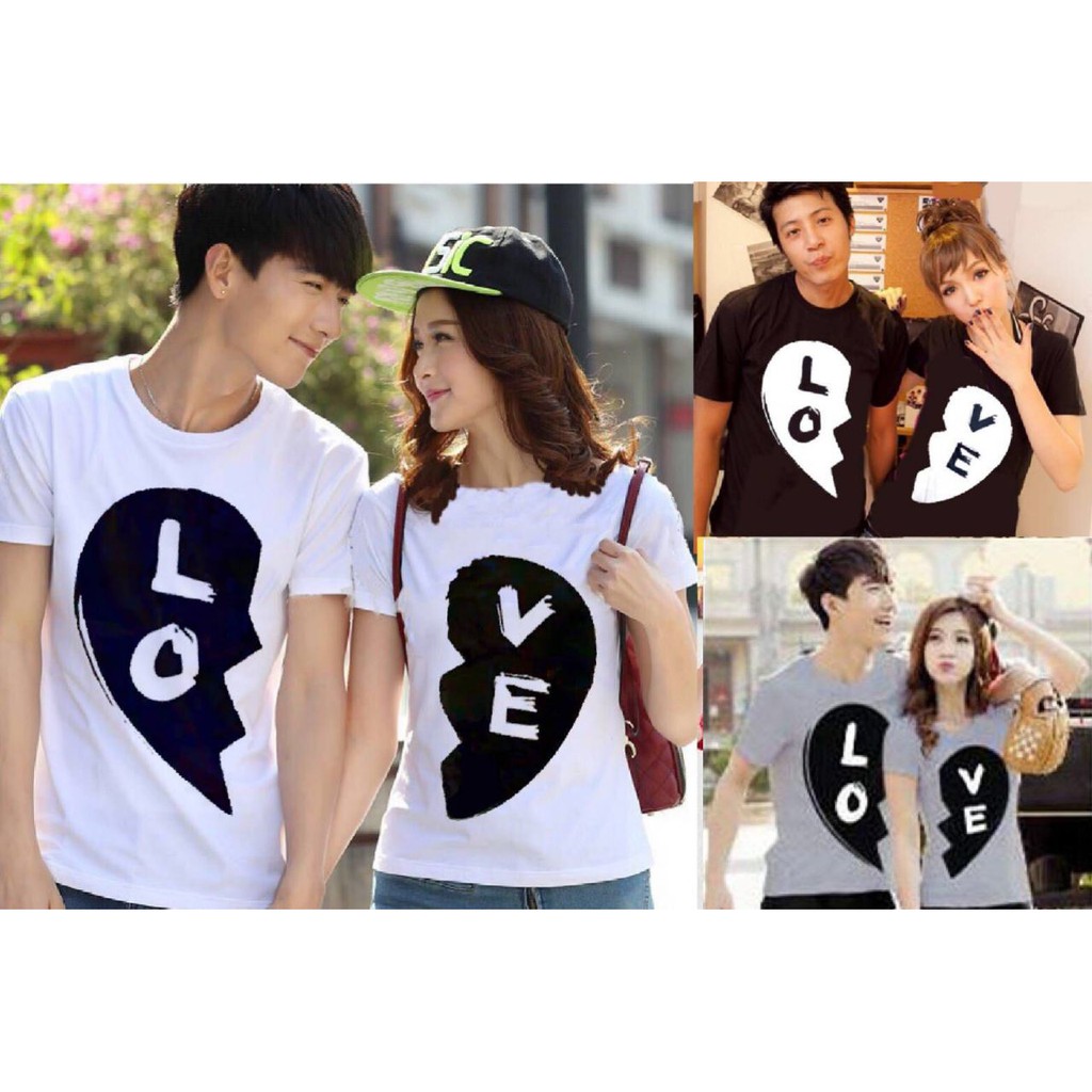  BAJU  COUPLE  KAOS  COUPLE  BLACK LOVE  KA05 Shopee Indonesia