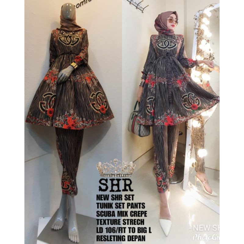 READY  ORI SHR SETELAN CELANA SCUBA MIX CREPE