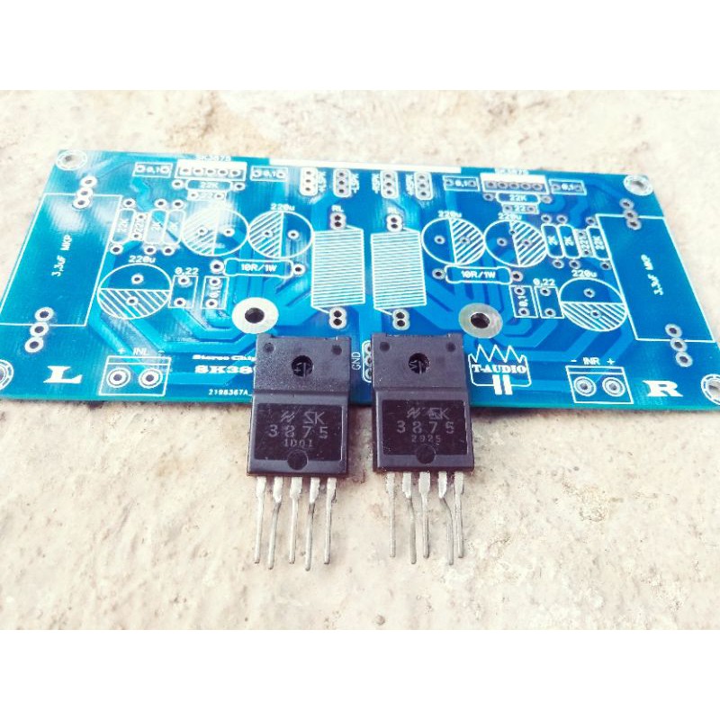 T-AUDIO PAKET PCB DAN IC SK3875 CHIP AMP STEREO AUDIO AMPLIFIER