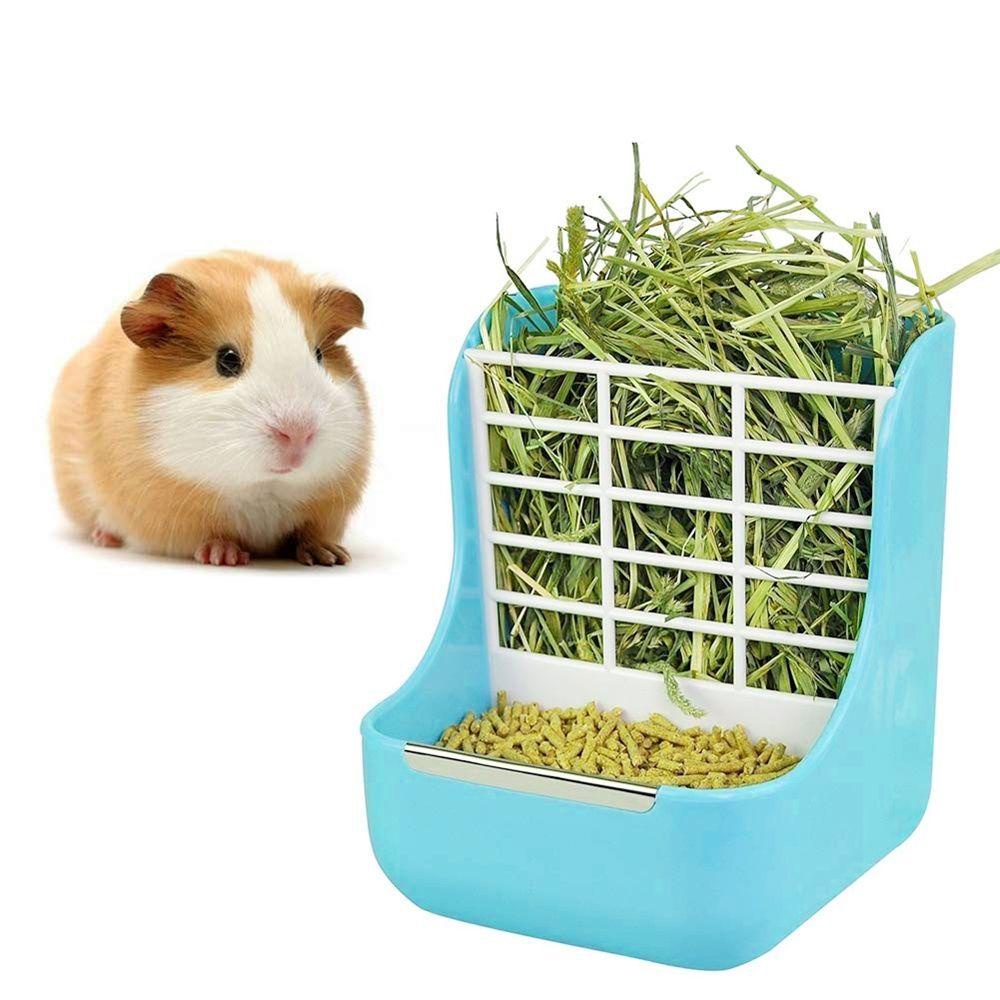 Nickolas1 Rabbit Hay Feeder 2in1 Chinchilla Guinea Pig Pet Feeding Rack Tempat Rumput Wadah Makanan Mangkuk Makan Kelinci