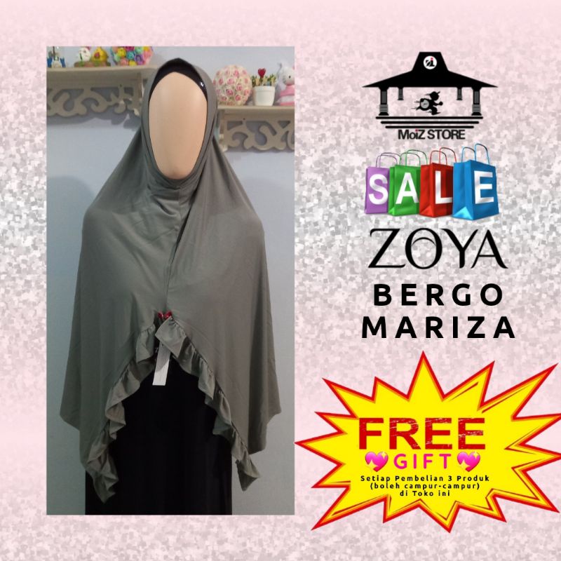 Zoya Mariza Jilbab Hijab Bergo Kerudung Krudung Instan Instant Langsung Terbaru Original Murah Promo