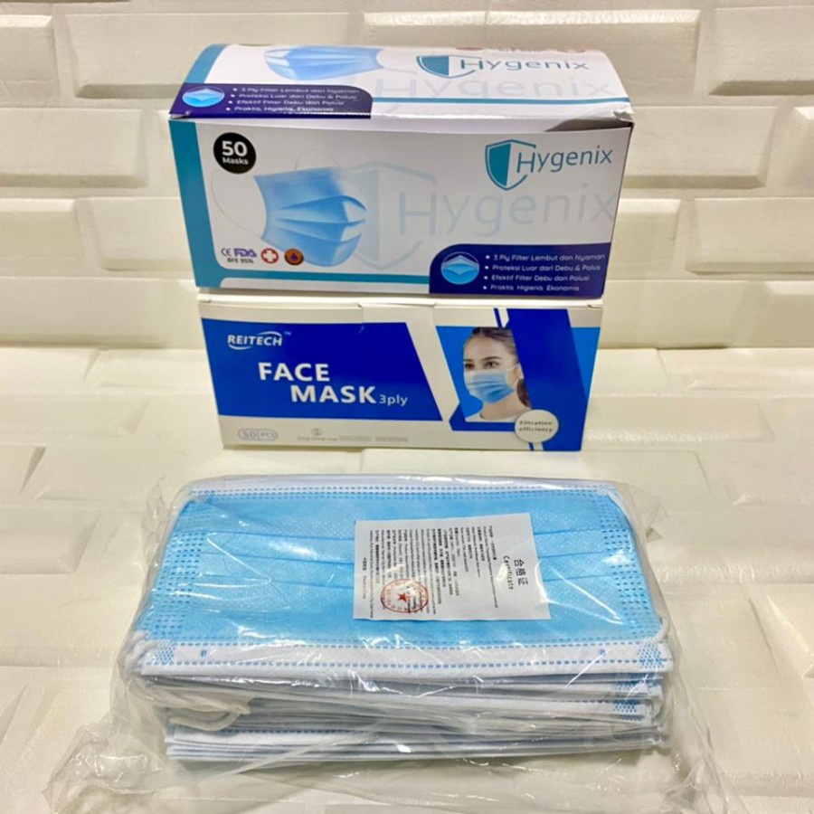 Masker Murah 3ply isi 50 Pcs Earloop 3 Ply Termurah dapat BOX