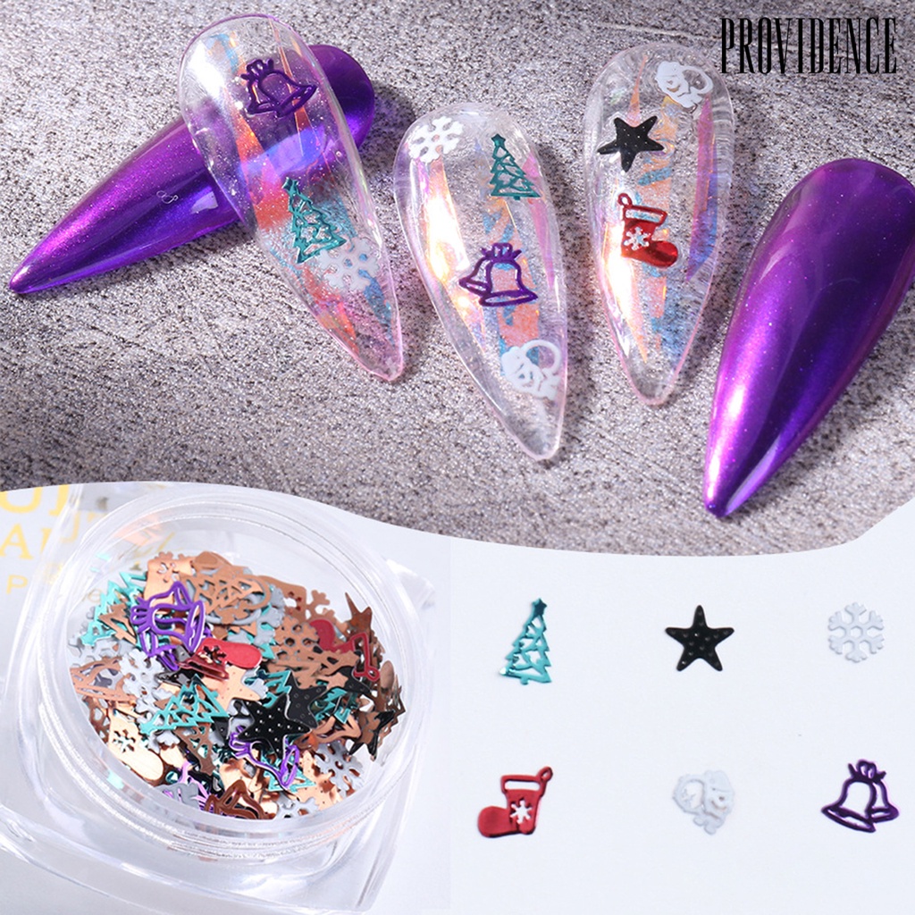 Providence 1 Box Nail Studs Christmas Style All-matched Mixed Color 3D Nail Manicure Decor for Nail Design