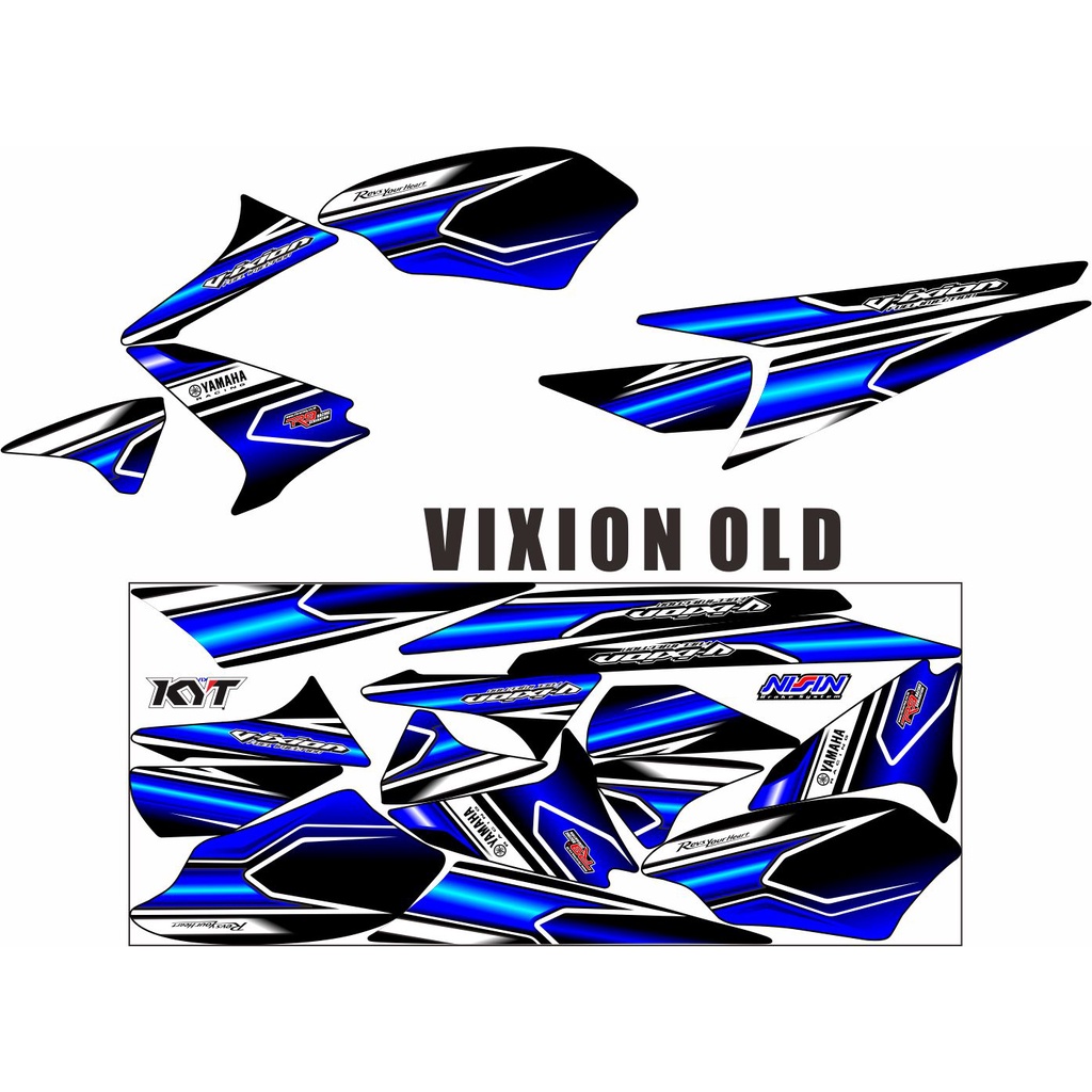STIKER STIKER POLET MOTIP -STRIPING VARIASI  YAMAHA MOTOR VIXION OLD VARIASI / STRIPING SIMPLE MOTOR