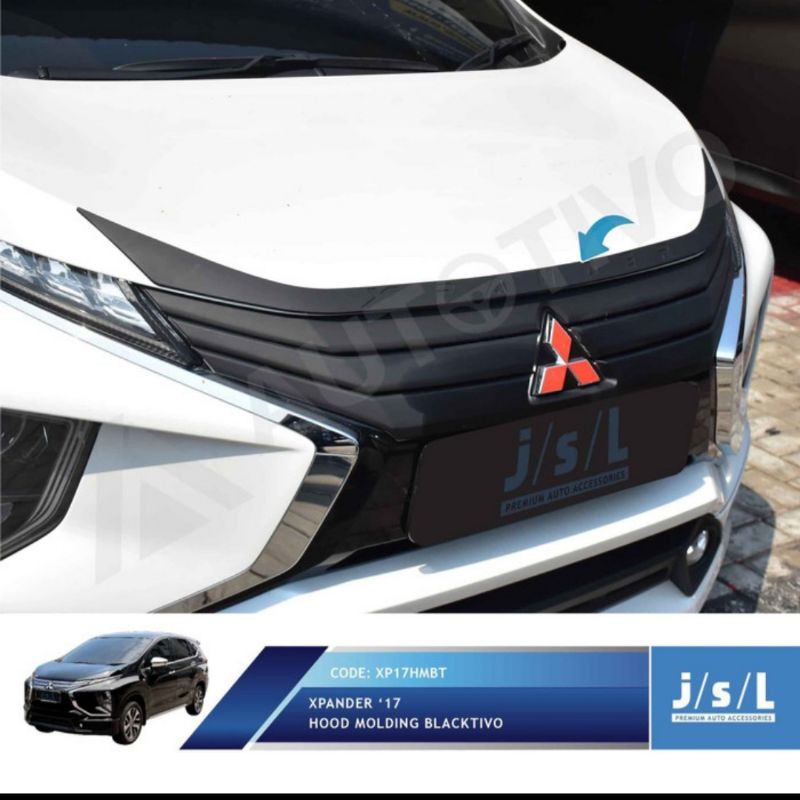 list kap mesin/ hood molding Mitsubishi Xpander Hitam &amp; Chrome jsl