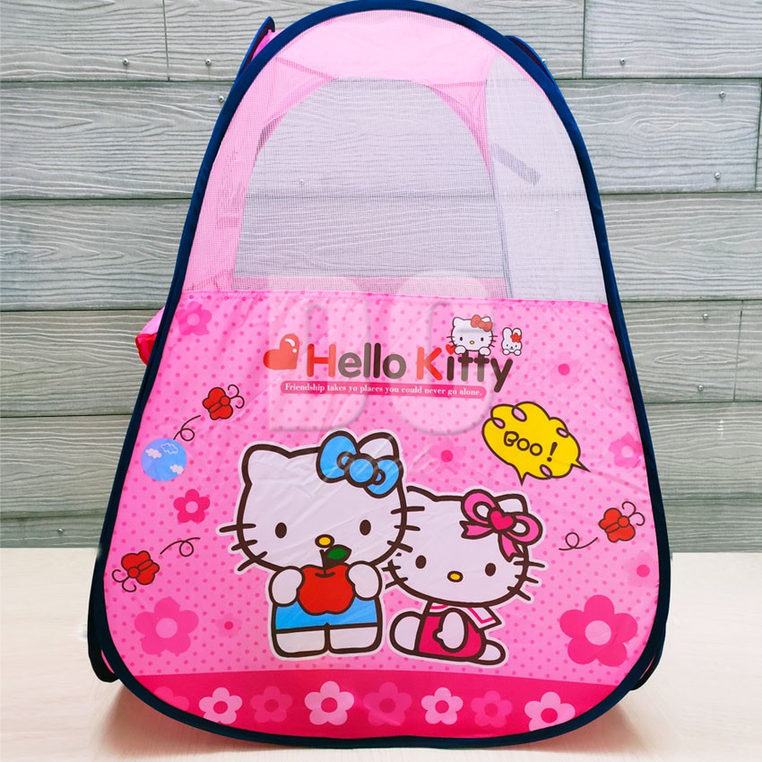 Tenda Kolam Bola Segitiga Besar Hello Kitty Pink | Kastil Bermain Anak