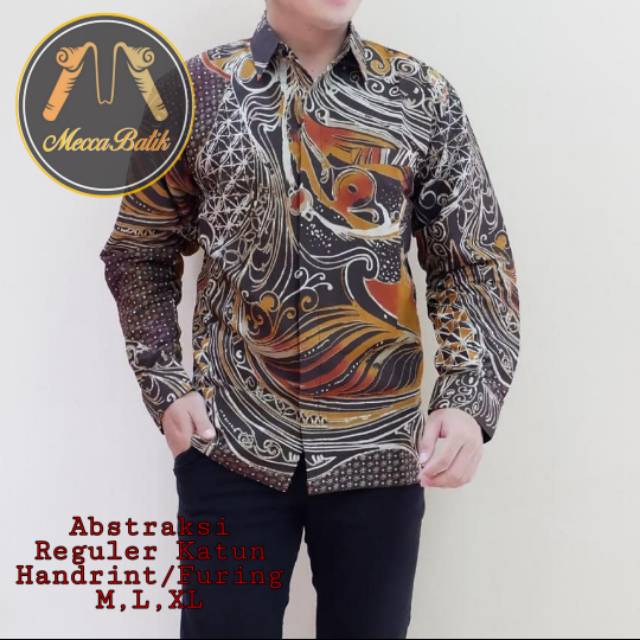 Kemeja Batik Motif Abstrak Pria Premium HQ