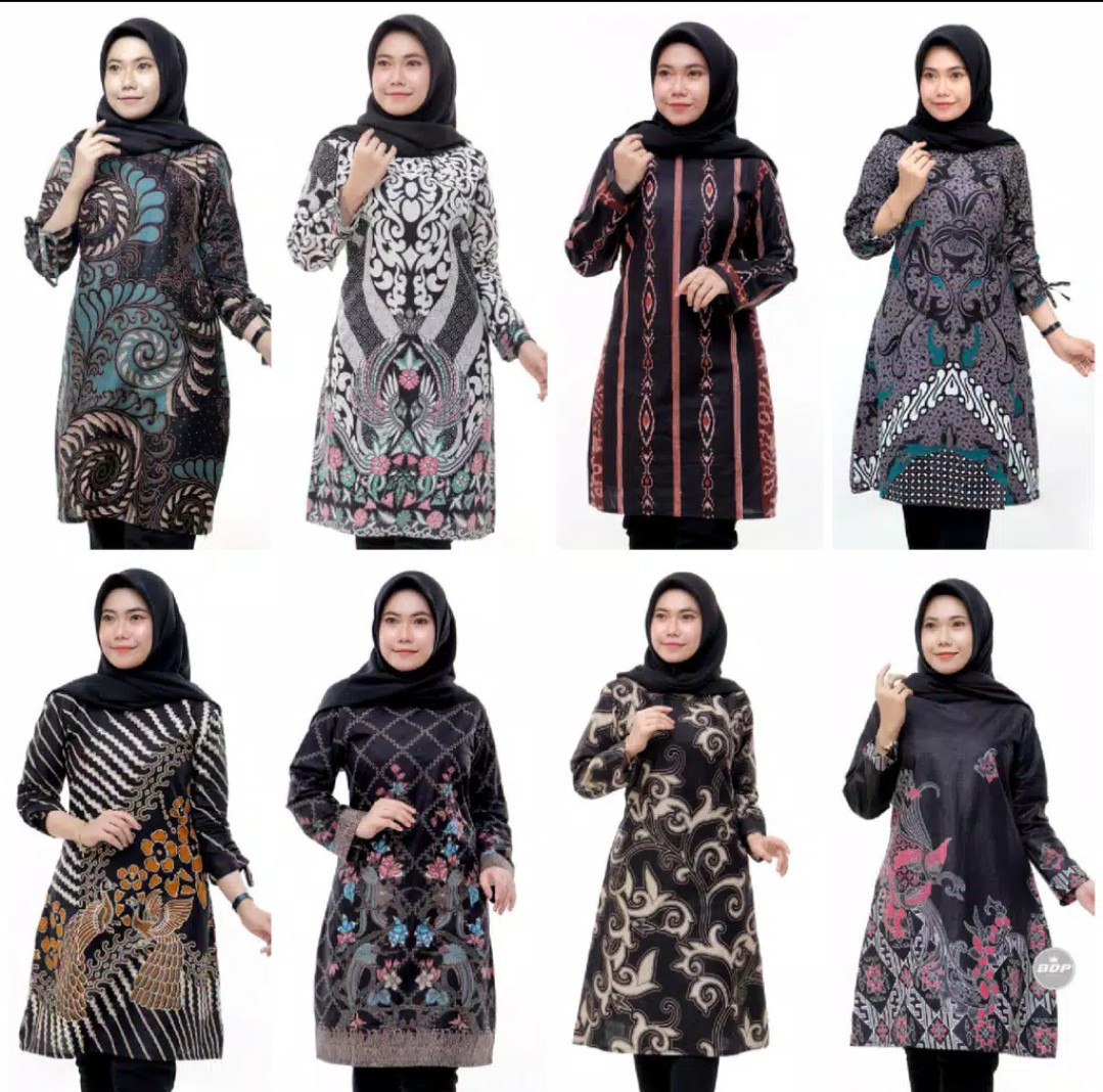 Terlaris Serut Genes Jelita Tunic Navbor Yelbor Whitbor Creambor Tunik Batik Modern Hrb030 Dolbi Dob