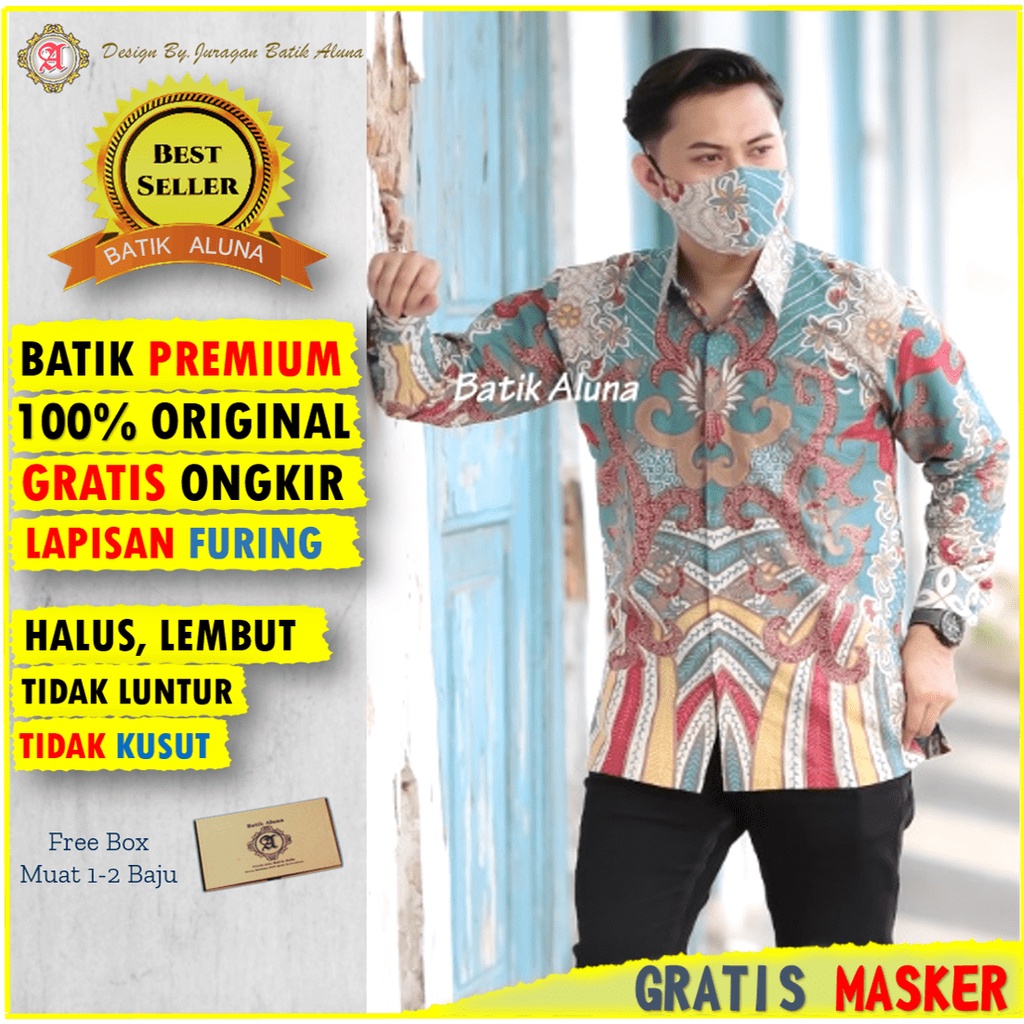Kemeja Batik Premium Lengan Panjang Hem Batik Pria Cap Garutan Kemeja Koko Batik Cowok Lengan Panjan