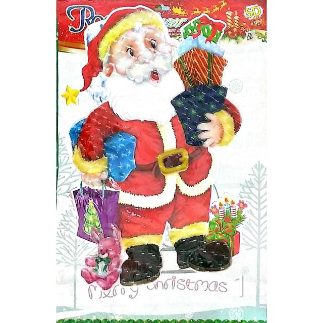 Stiker santa clause 3d atau 5d