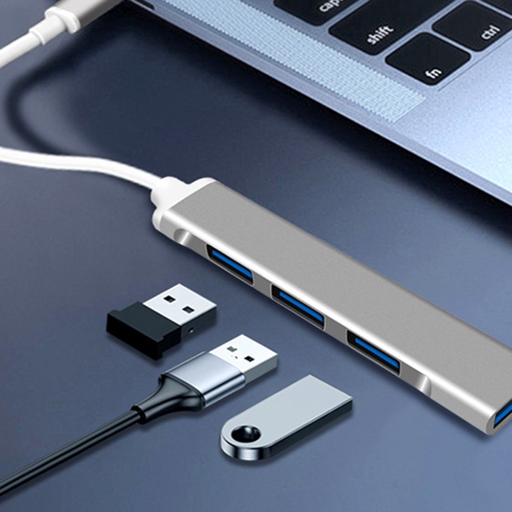 4 In 1 Adapter USB-C Hub 4 Port 3.0 Kecepatan Tinggi Untuk PC / Laptop