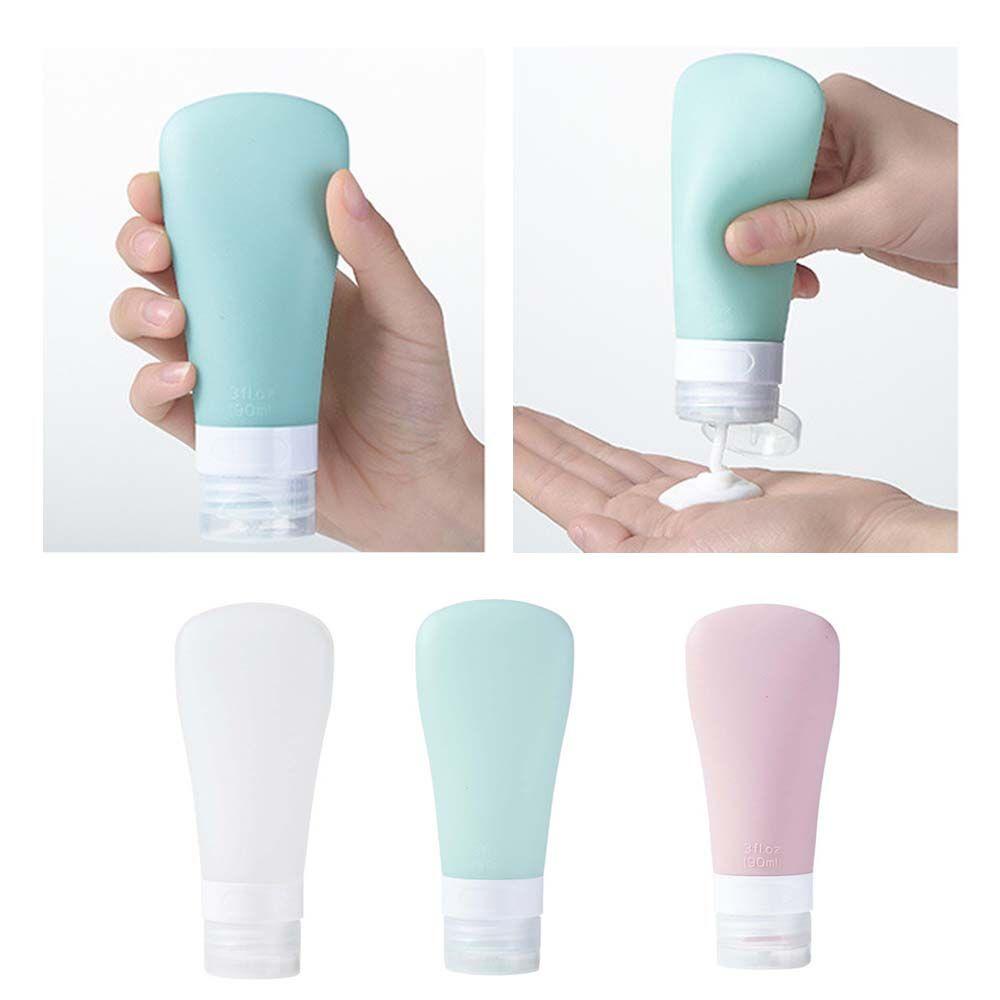 Agustinina Botol Isi Ulang Pencet Perlengkapan Travel Wanita Silikon Warna Solid Hand Sanitizer Bottle