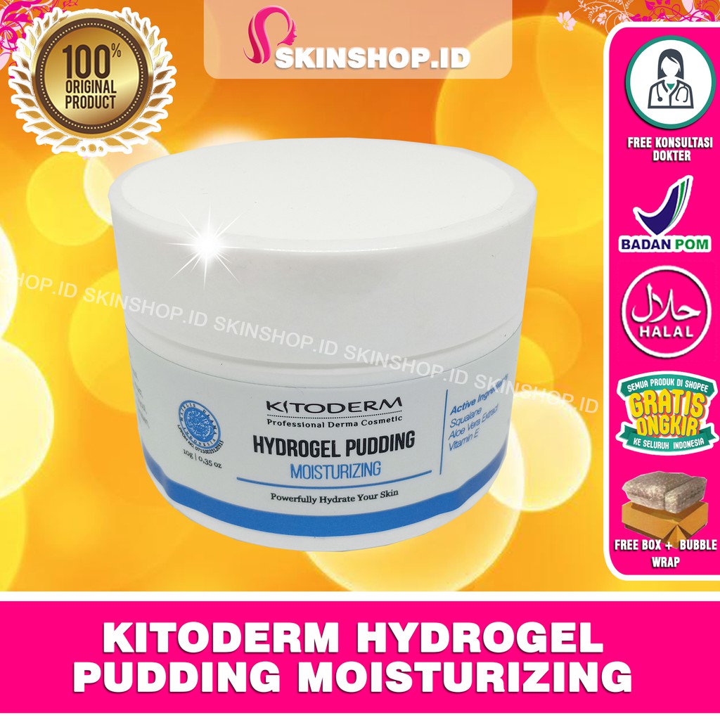 Kitoderm Hydrogel Pudding Moisturizing 10gr Original / Pelembab Mengurangi Minyak Wajah BPOM Aman