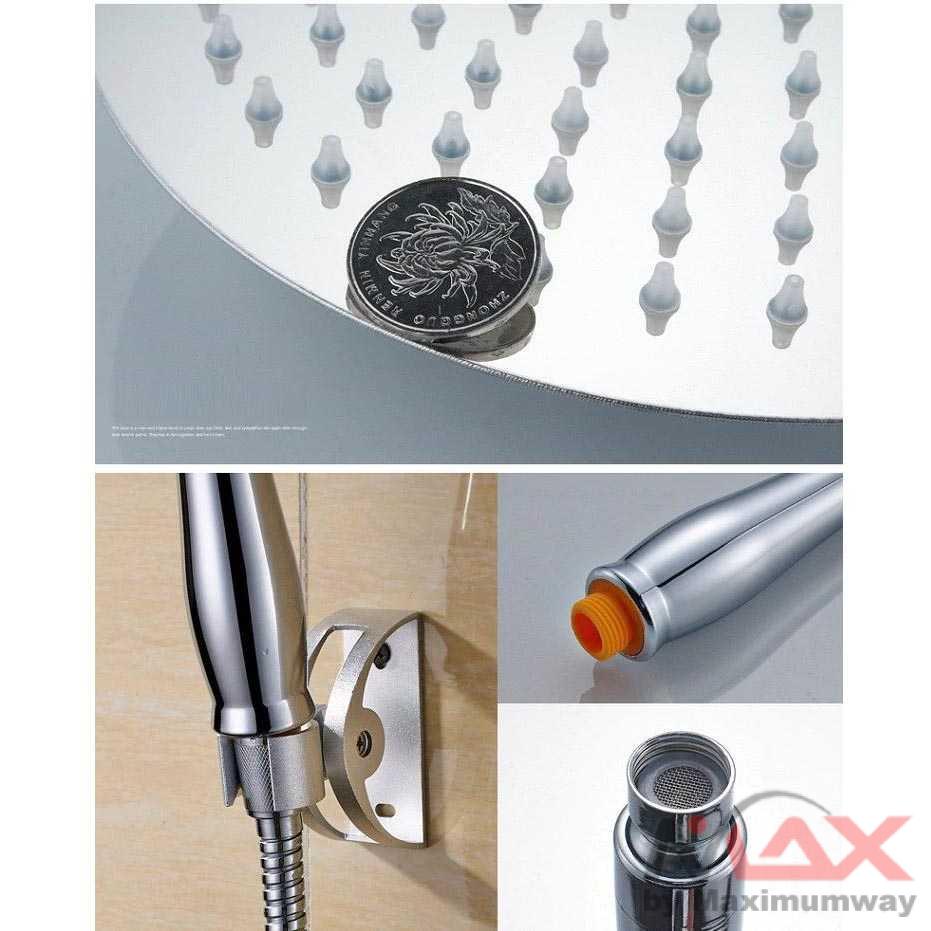 BATHE PROJECT Kepala Shower BESAR 8inch pancuran kamar Mandi bahan Stainless Steel seperti air hujan 8 inch Rainfall Shower Head Square Chrome Ceiling Rain Stainless Steel Showerhead Rainfall Shower Heads with handles