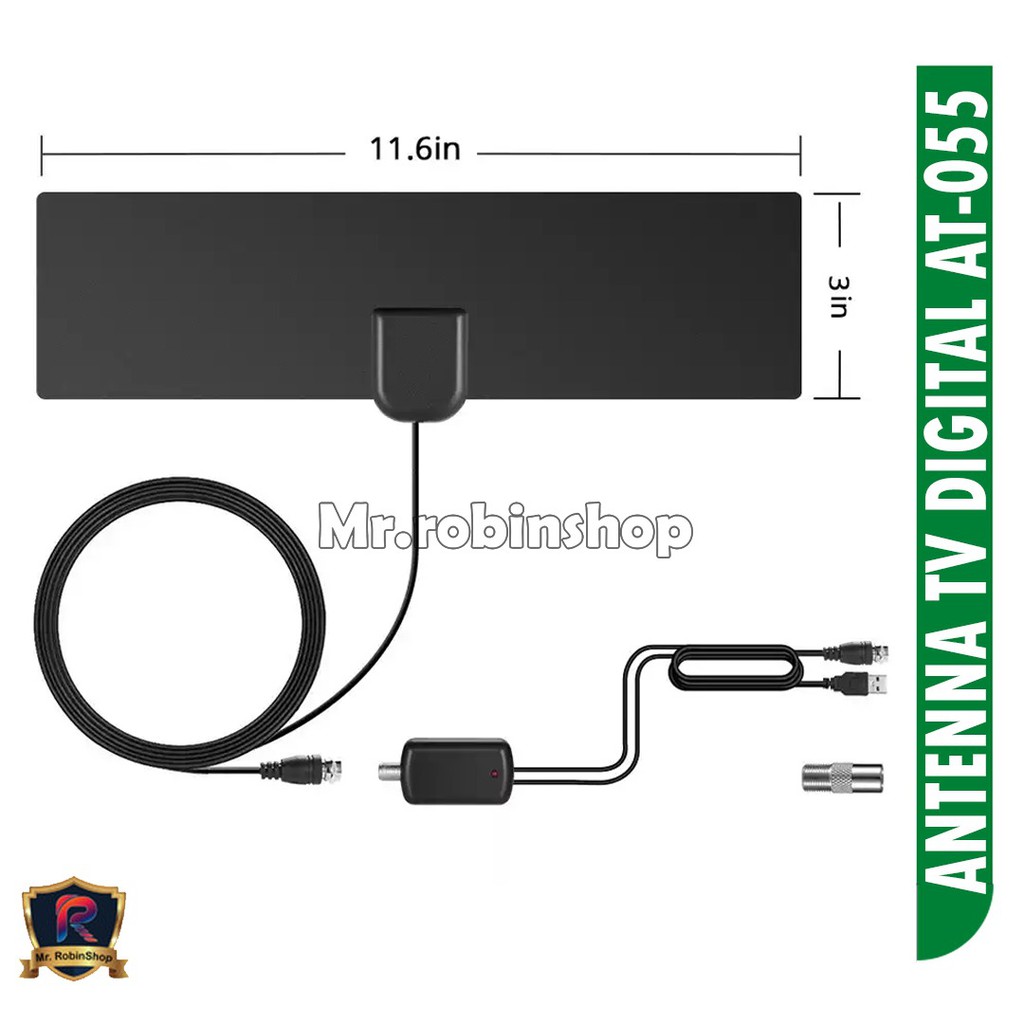 ANTENA TV DIGITAL INDOOR DVB T2 HIGH GAIN AT-055 EKSTRA BOOSTER