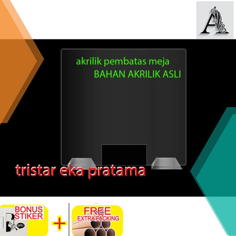 

Promo Akrilik penyekat meja kantor dan resto 140cmx60cm tebal 5mm ( TYPE J )