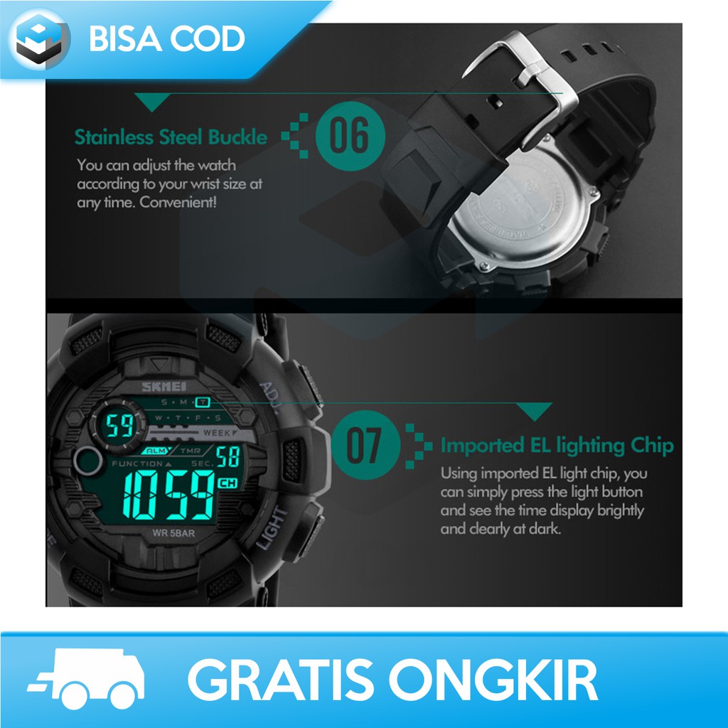 JAM TANGAN DIGITAL PRIA ANTI AIR ORIGINAL SKMEI DG1243 - JAM TANGAN COWOK MURAH DIGITAL BISA COD