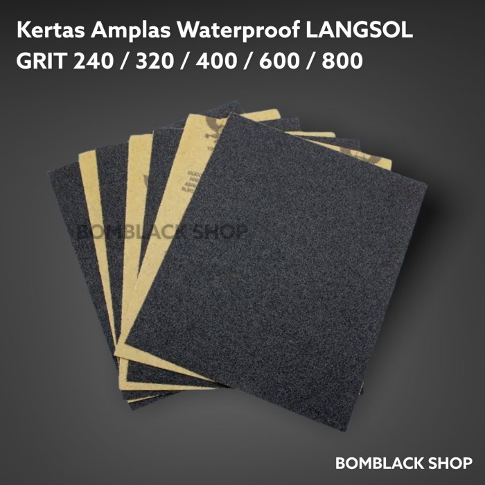 LANGSOL Amplas Kertas Waterproof Grit Grid 240 320 400 600 800 Satuan - GRIT 240