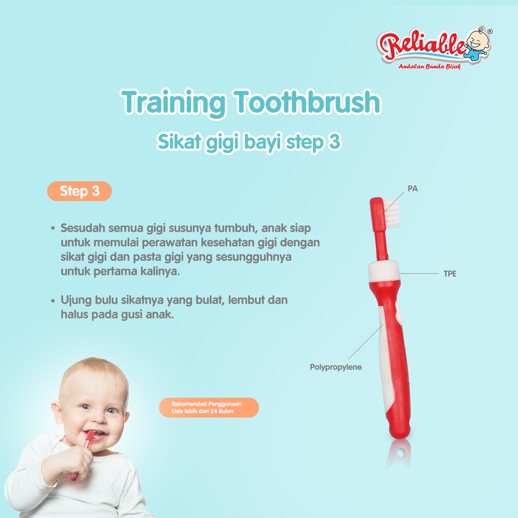 SIKAT GIGI TRAINING UNTUK BAYI RELIABLE COMPLETE SET ISI 3PCS BPA FREE