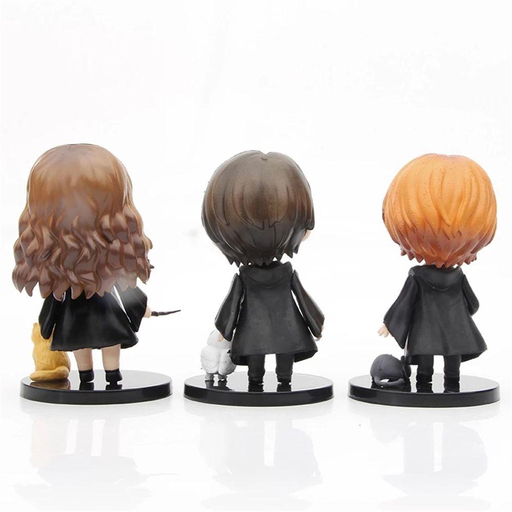 QUINTON Harried Potter Action Figure Hadiah Anak Mainan PVC Versi Patung Q Dekorasi Desktop Ornamen Hadiah Hermione Ron Hedwig