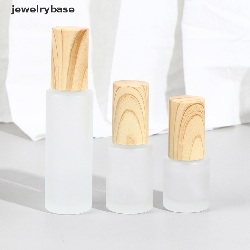 [Base] Wood Grain Cover Glass Pump Spray Bottles Cream Jars Empty Cosmetic Bottle Boutique