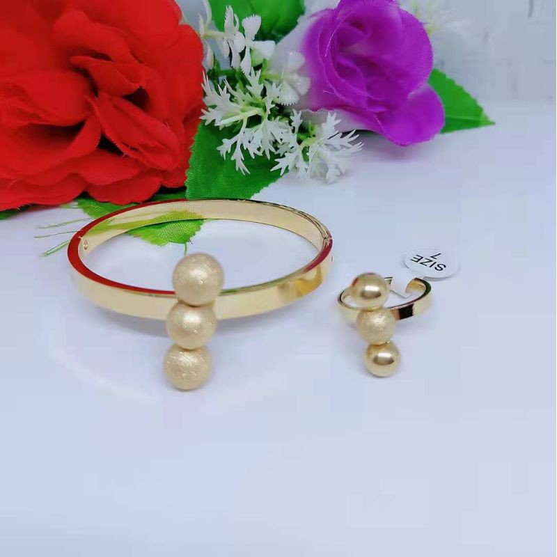 Gelang set titanium Bola manik