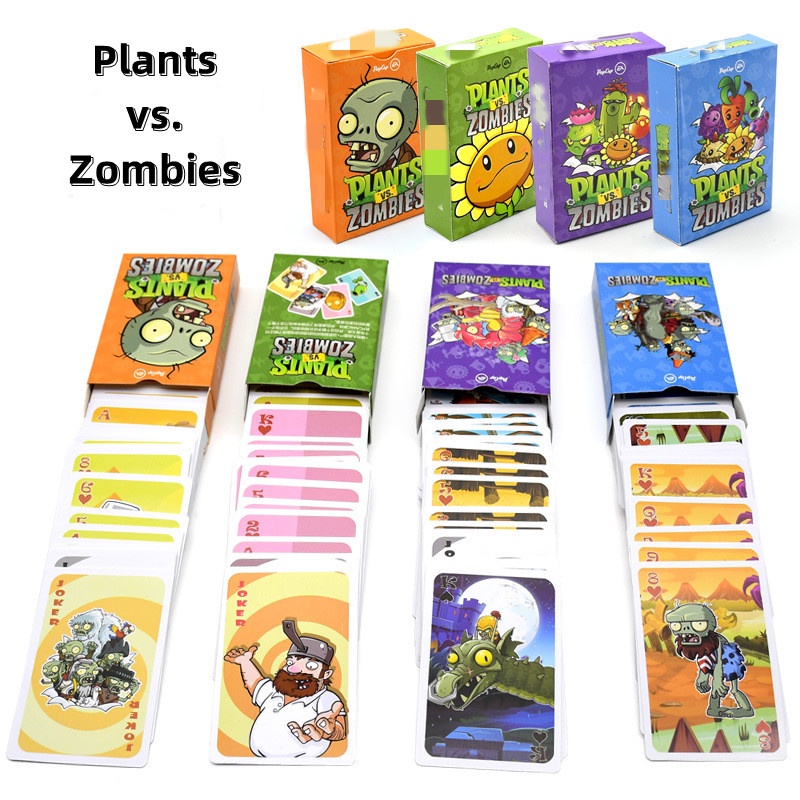 55pcs Kartu Permainan Plants vs Zombies Alien World Cherry Kacang Polong Snow Pea Untuk Pesta