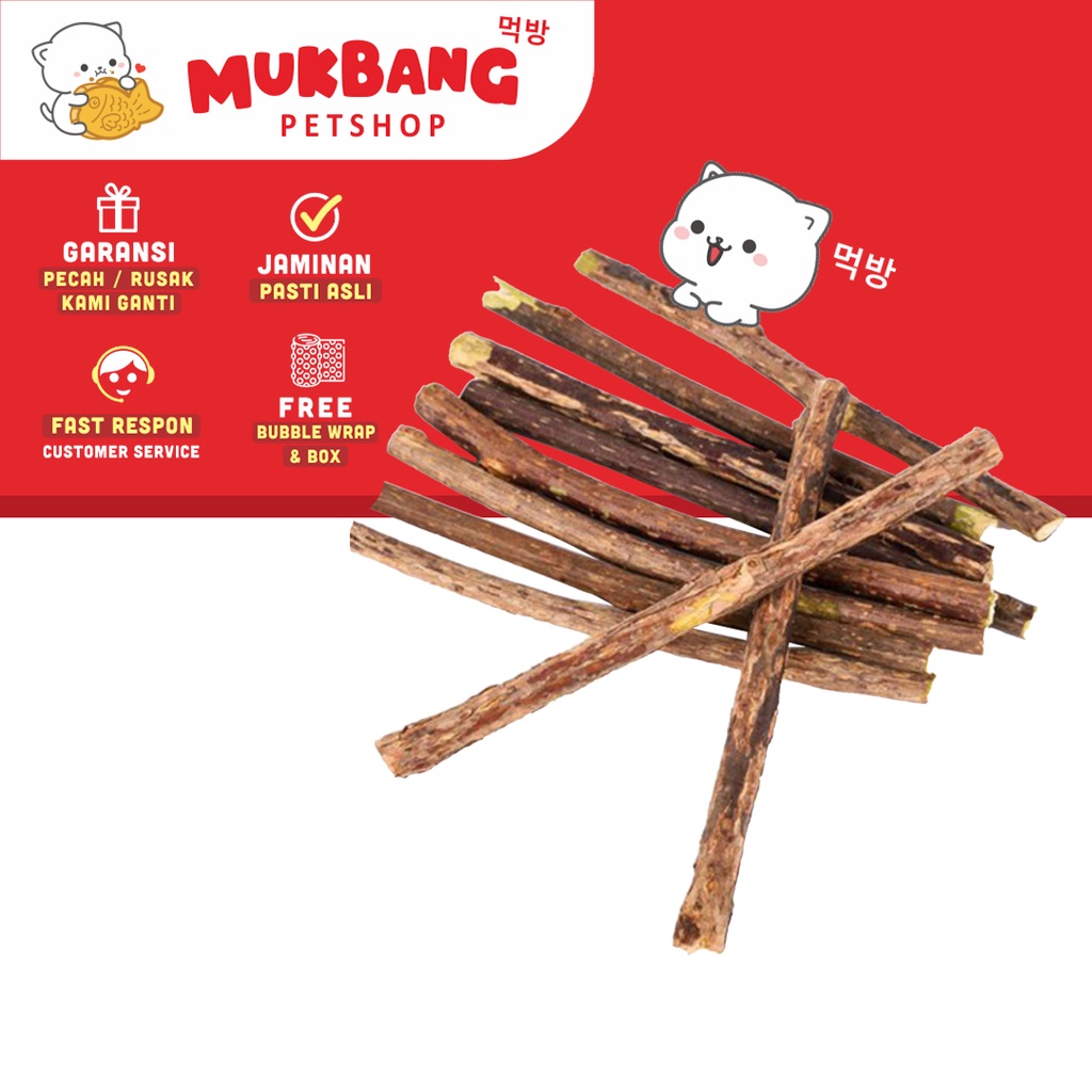 Catnip Stick Matatabi 1 Batang Snack Kucing Batang Catnip Kucing Mainan Kucing Catnip Stik Kayu Catnip Kayu Matabi Snack Kucing Anti Stress Aroma Catnip Snack Makanan Kucing Kitten Cat Nip