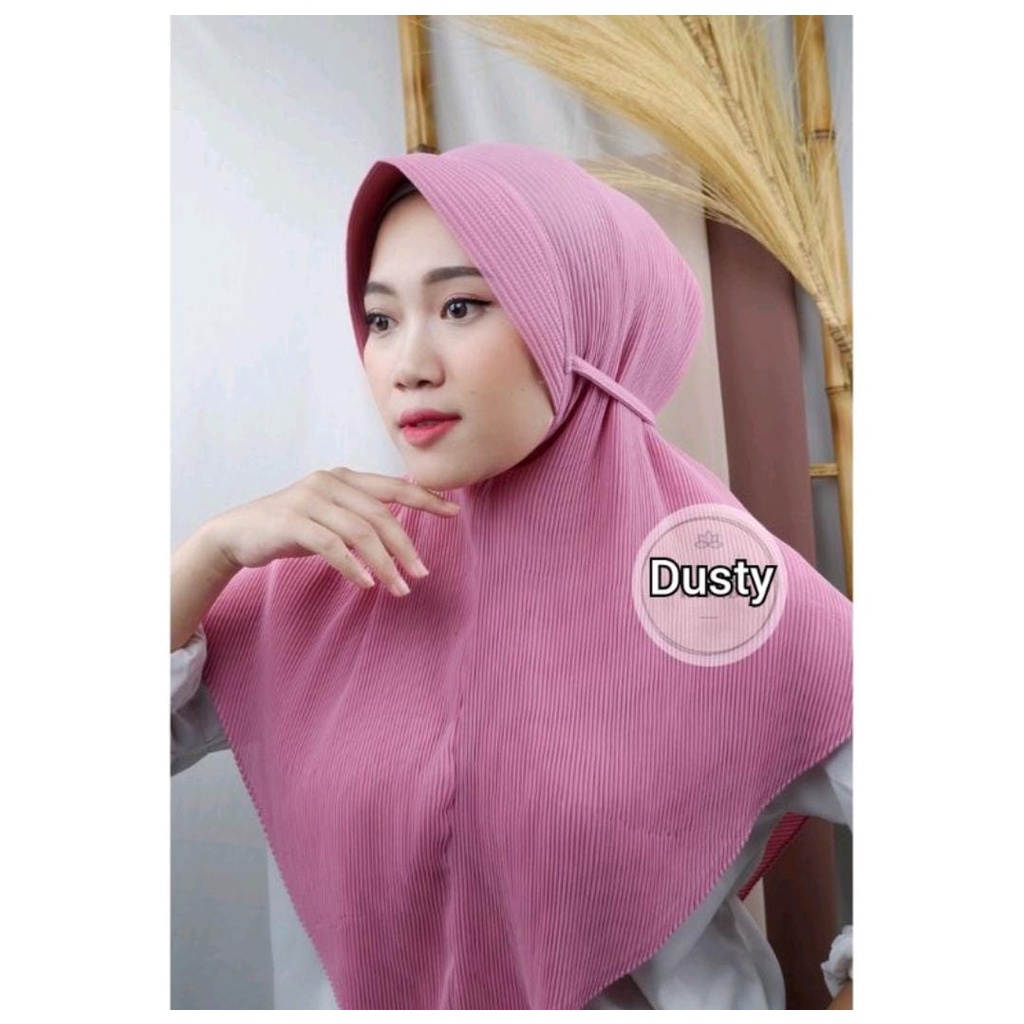 BERGO MARYAM PLISKET FULL PET TALI DIAMOND//HIJAB INSTAN BERGO MARYAM PET TALI PLISKET DIAMOND