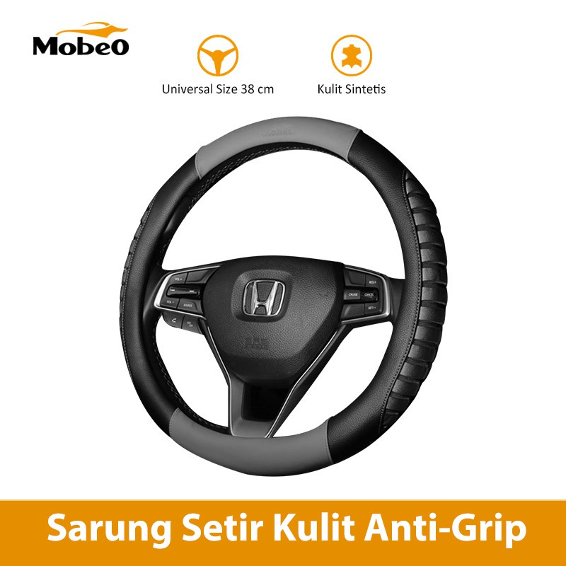 

Mobeo Sarung Setir Kulit Desain Anti Slip Universal 38 cm / Car Steering Wheel Anti-Slip Grip 38 cm