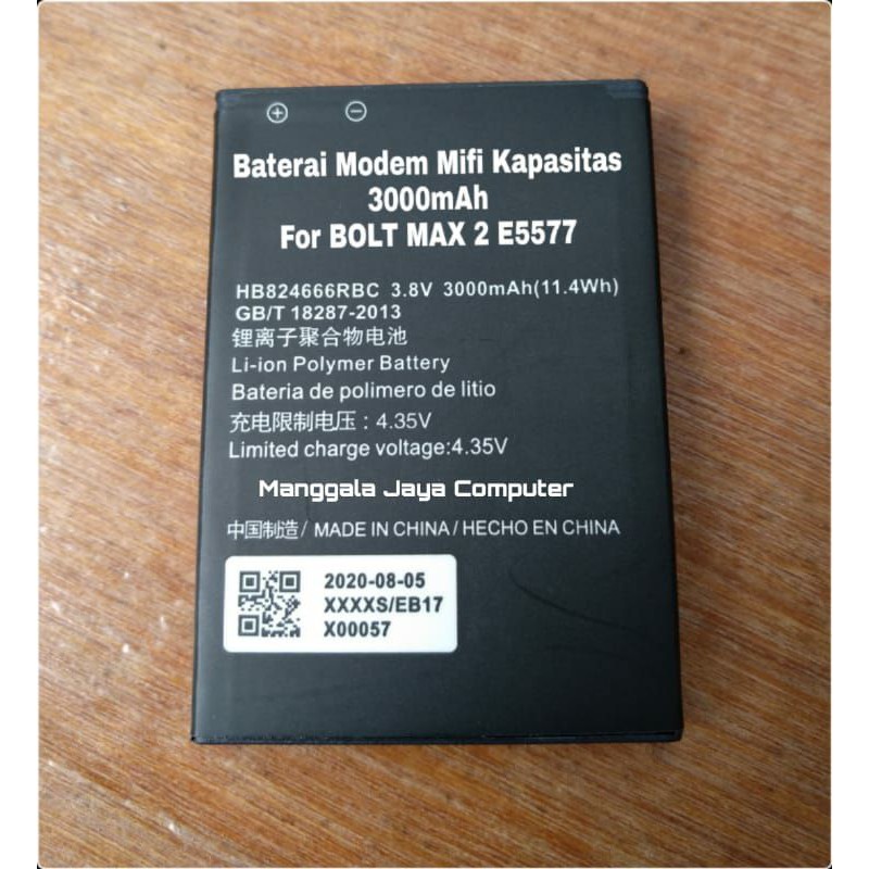 Baterai Mifi Bolt max2 E5577 Max 3000mAh Batre E5577 Max Battery Bolt max2
