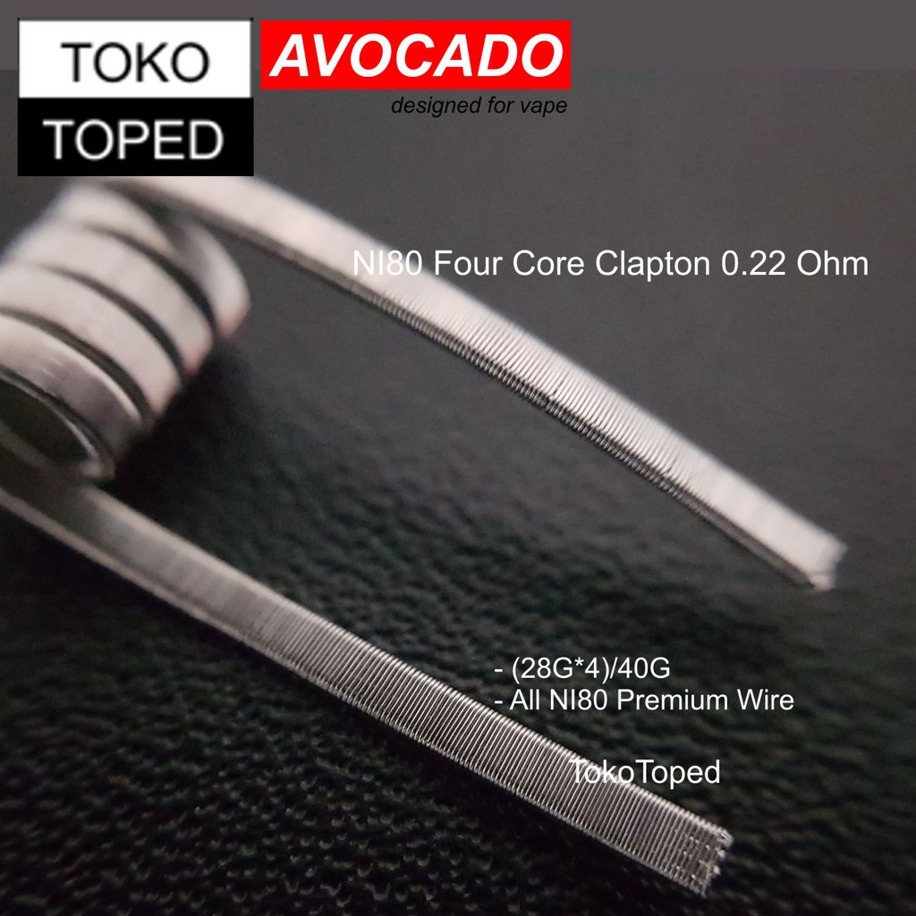 Authentic Avocado FOUR CORE CLAPTON Ni80 Coil 0.22 ohm | nichrome 80